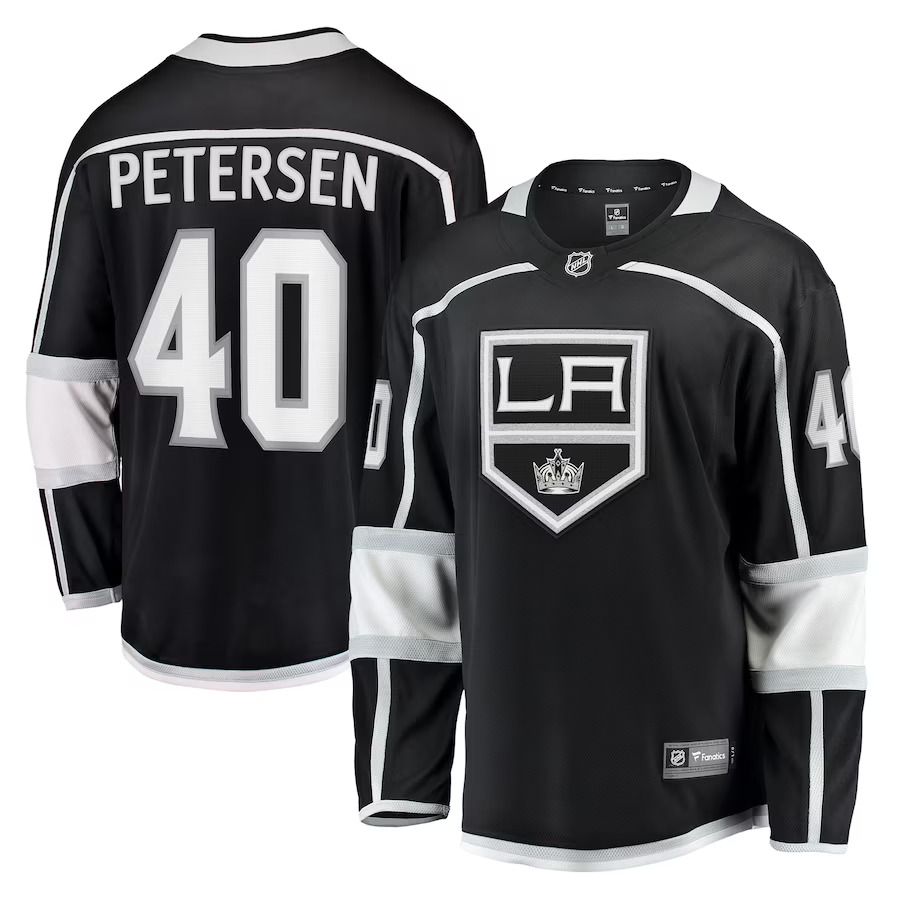 Men Los Angeles Kings #40 Cal Petersen Fanatics Branded Black Home Breakaway Player NHL Jersey